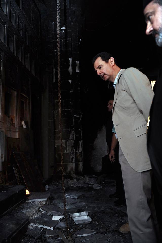 &#91;Awas Terguncang&#93; Mr. Bashar Al-Assad Mengunjungi The old Christian town Maaloula,..