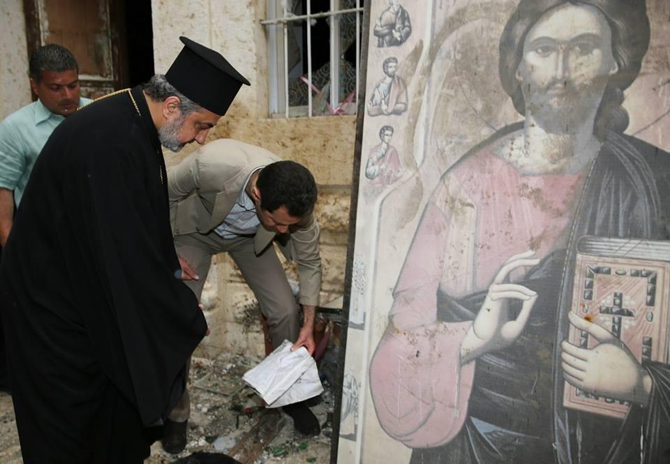 &#91;Awas Terguncang&#93; Mr. Bashar Al-Assad Mengunjungi The old Christian town Maaloula,..