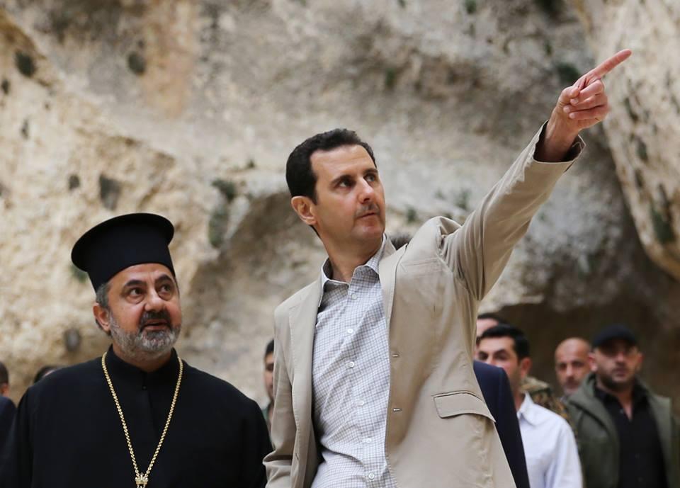 &#91;Awas Terguncang&#93; Mr. Bashar Al-Assad Mengunjungi The old Christian town Maaloula,..