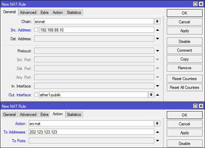 Fowarding Dengan Fitur NAT Ke Server