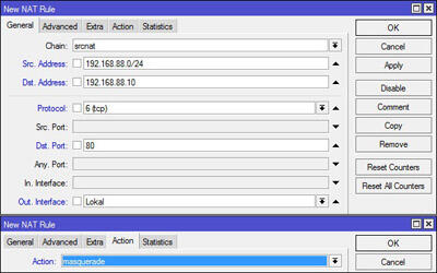 Fowarding Dengan Fitur NAT Ke Server