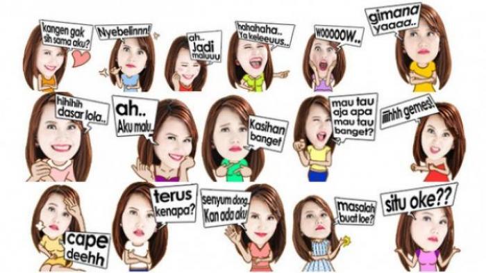 Ayu ting-ting jadi stiker WeChat