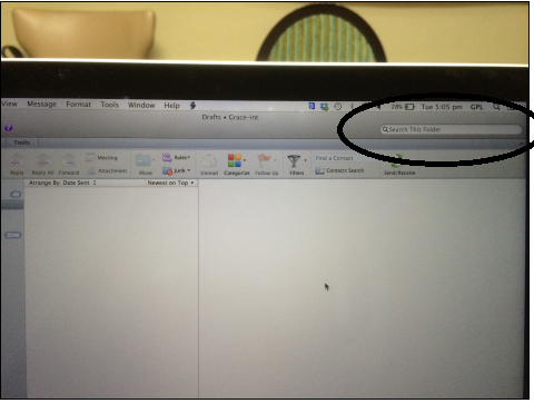 search bar outlook