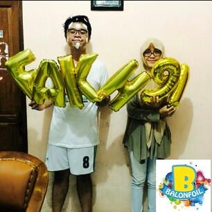 Balloon (balon) foil alphabet (huruf) A-Z utk birthday,wedding,etc. Reseller Welcome!