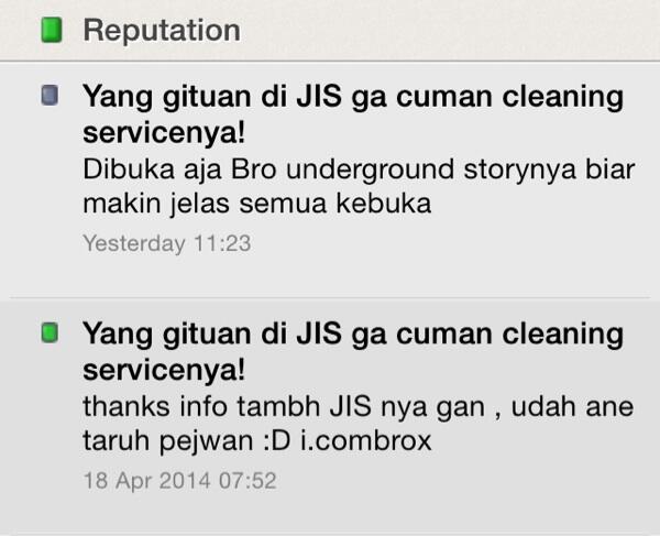 Yang gituan di JIS ga cuman cleaning servicenya!