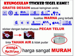 Sticker Segel Garansi Pecah Telur