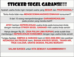 Sticker Segel Garansi Pecah Telur