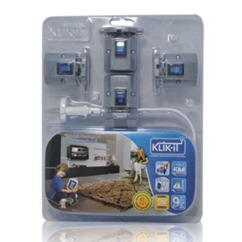 Kabel Ekstension Modern Klik-iT Fleksibel Aman, Mudah & Menggunakan Switch GARANSI