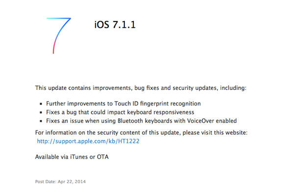 &#91;WTA&#93;Apple Rilis Update iOS 7.1.1 adakah yg udah update?