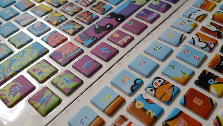 Keyboard Protector 10" dan 14"- Sticker (Angry bird, Spongebob, Pooh, Mickey Mouse)