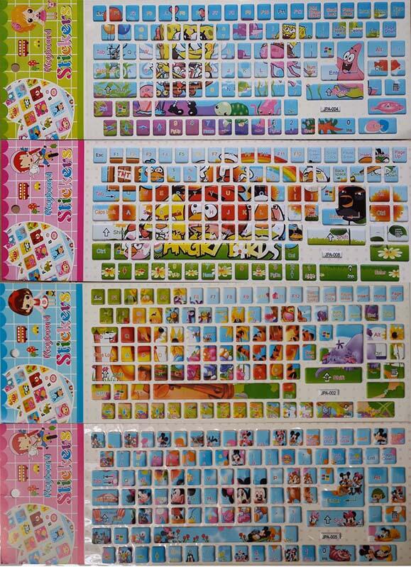 Keyboard Protector 10" dan 14"- Sticker (Angry bird, Spongebob, Pooh, Mickey Mouse)