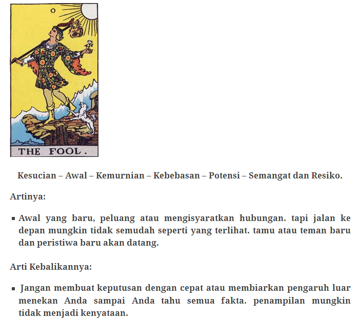 78 Kartu Tarot beserta artinya!