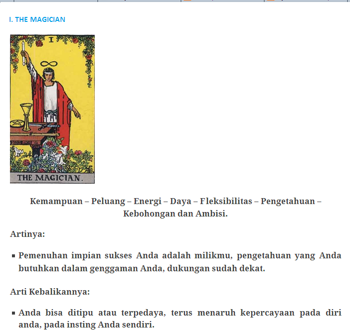 78 Kartu Tarot beserta artinya!