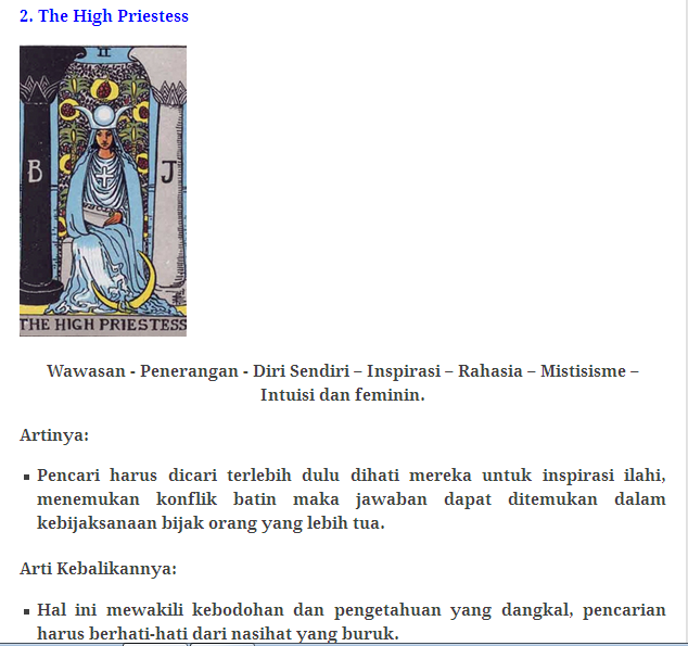 78 Kartu Tarot beserta artinya!