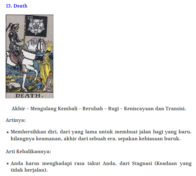 78 Kartu Tarot beserta artinya!