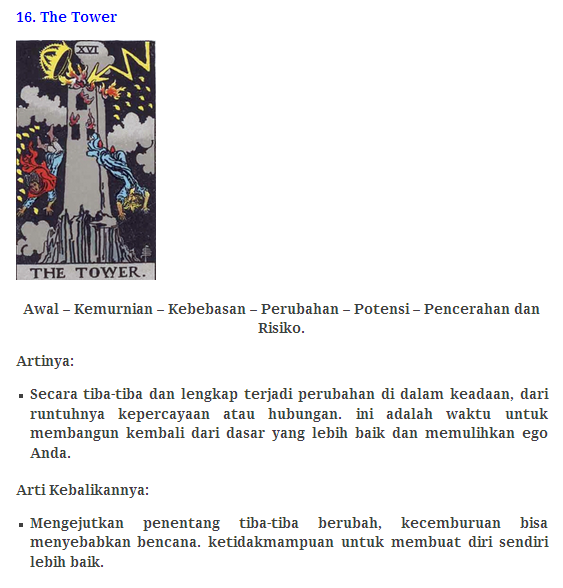 78 Kartu Tarot beserta artinya!