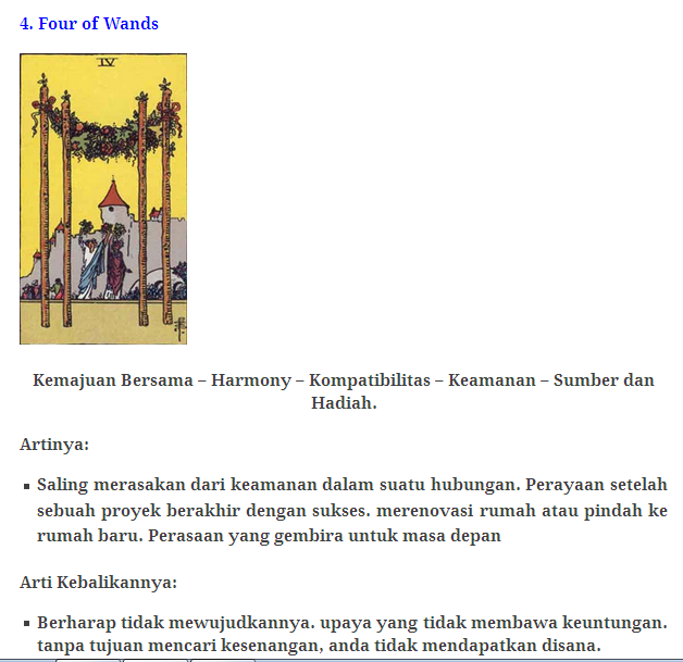 78 Kartu Tarot beserta artinya!