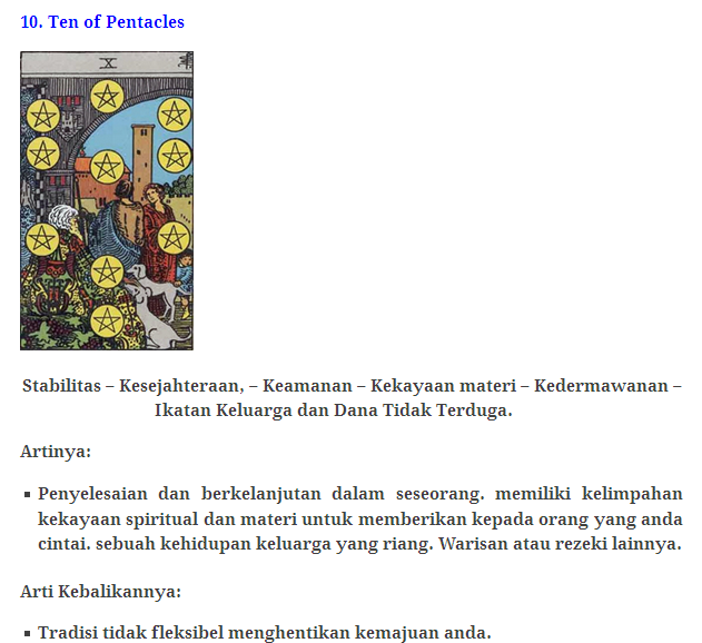 78 Kartu Tarot beserta artinya!