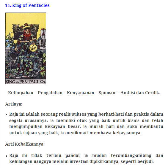 78 Kartu Tarot beserta artinya!