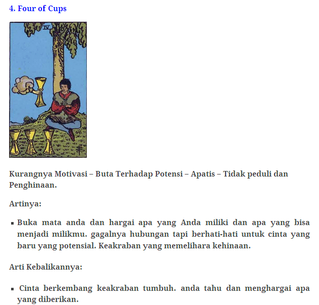 78 Kartu Tarot beserta artinya!