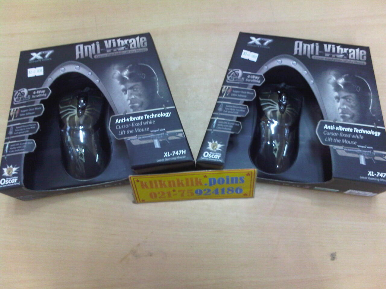 jual Mouse Gaming A4TECH XL-747H Anti Vibrate @kliknklikpoins