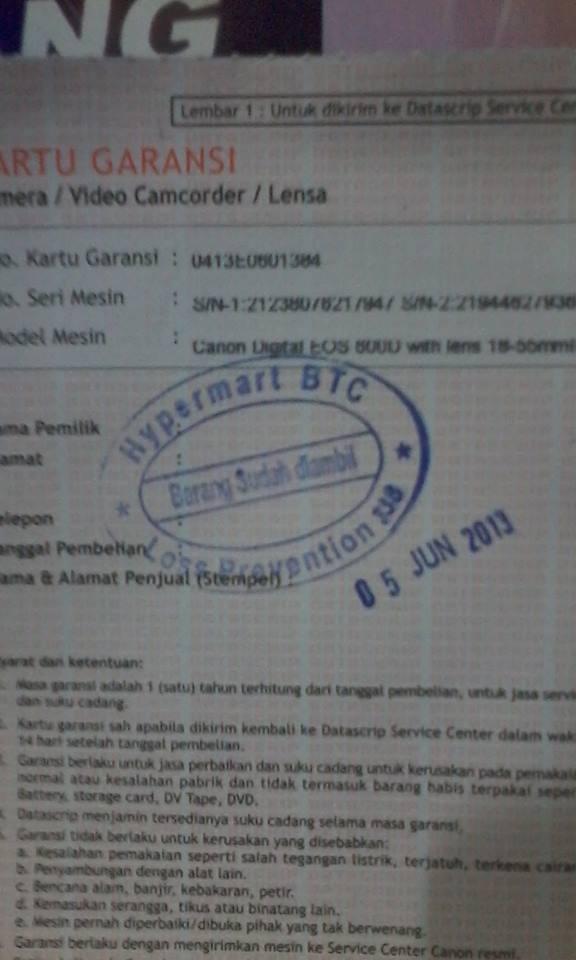canon 600d sc rendah bergaransi