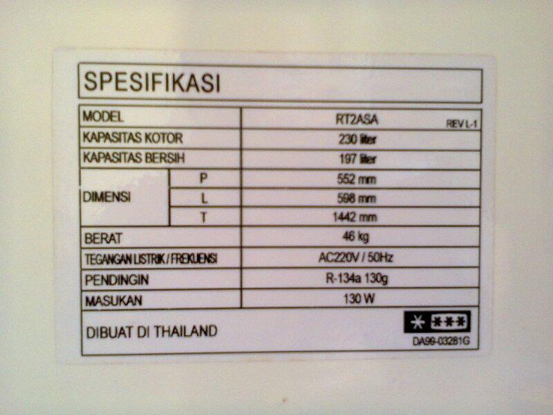Kulkas 2 pintu SAMSUNG blue Coolpack