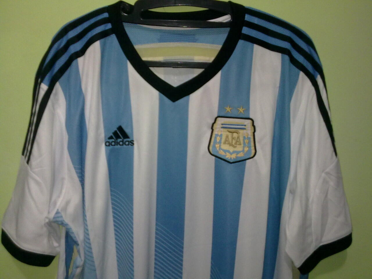 Jersey Grade Ori Argentina Home World Cup 2014