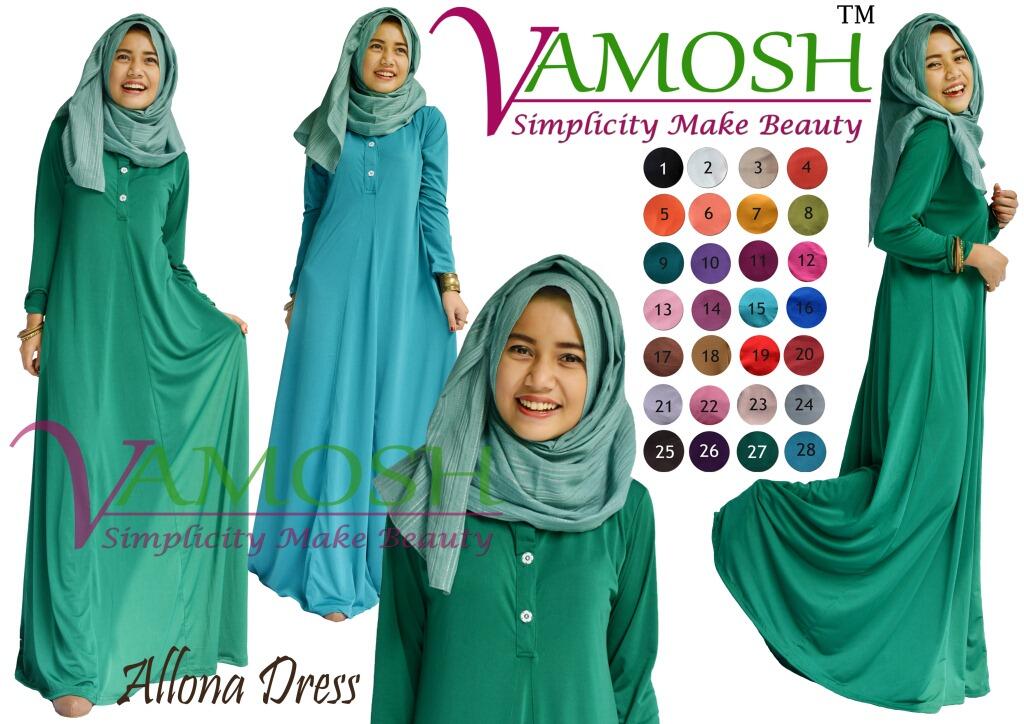 Terjual Dress Gamis Polos Motif Kain Berkualitas Harga 