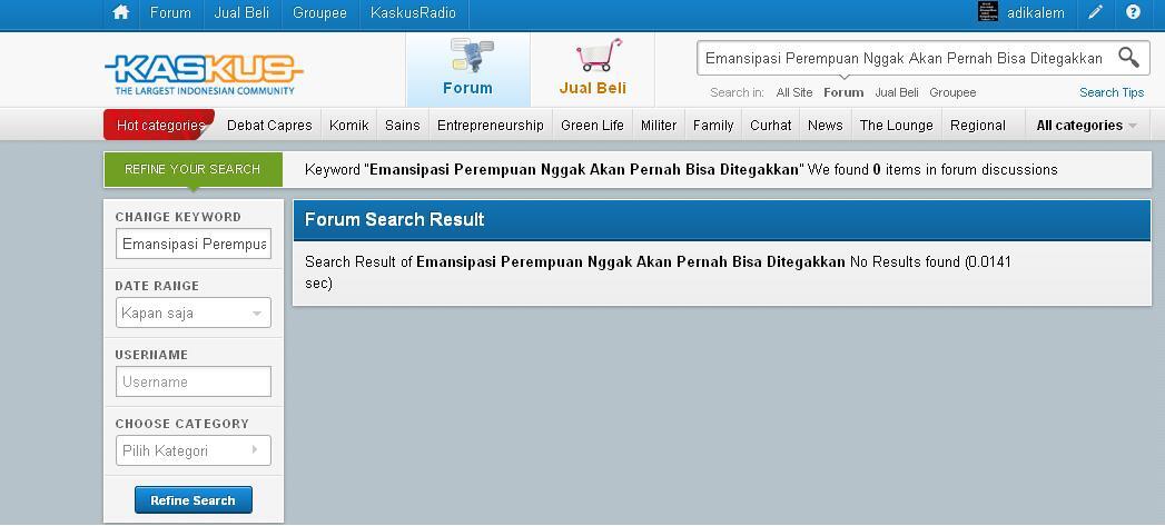 Emansipasi Perempuan Nggak Akan Pernah Bisa Ditegakkan