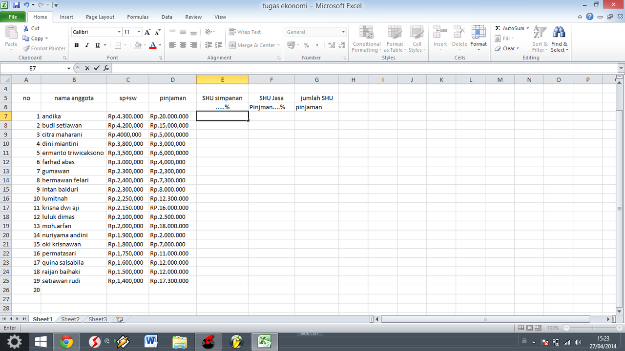 HELP GAN!!! MENGHITUNG SHU KOPERASI
