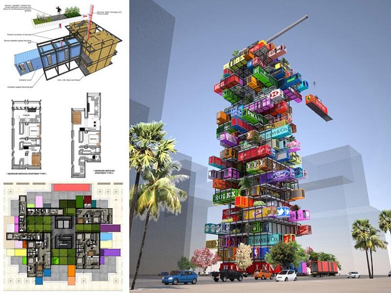 Hotel Futuristik Dari Kontainer Bekas (Hive-Inn Hotel)