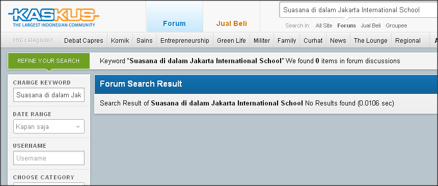 Suasana di dalam Jakarta International School (JIS)