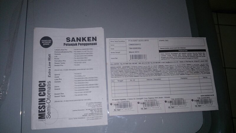 mesin cuci sanken 100 %baru
