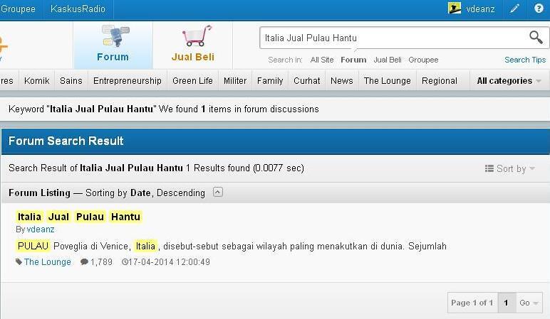Italia Jual Pulau Hantu