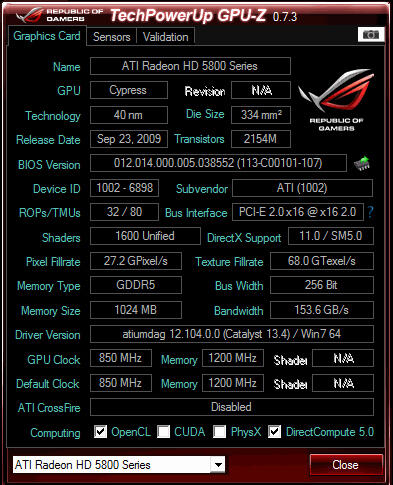 VGA ATI Radeon HD5870 Reference