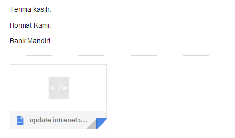menerima email gaje dari BANK MANDRI