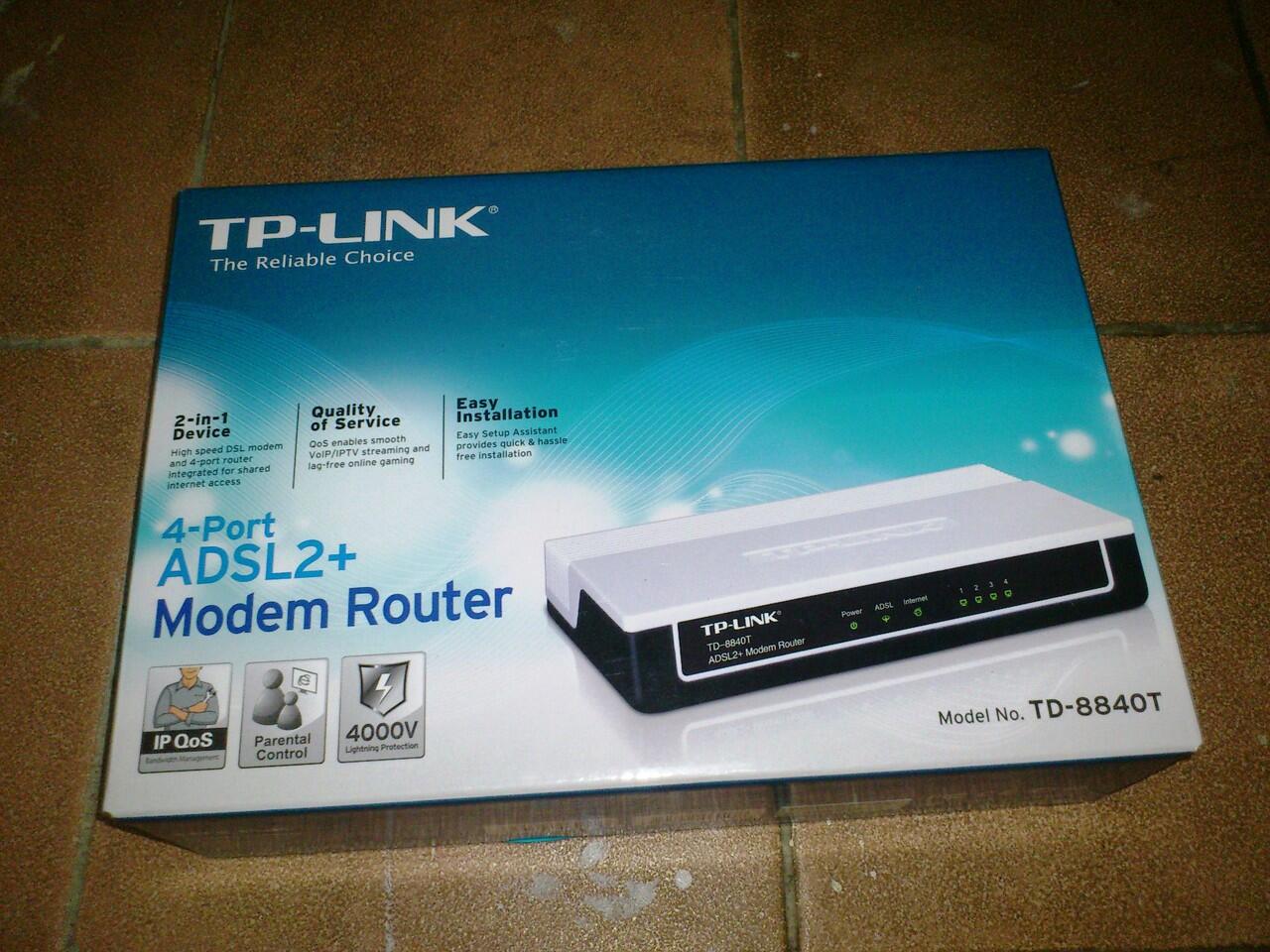 Cari WTS/ Jual Modem ADSL+ 4 Lan TP-Link TD-8840T (New 