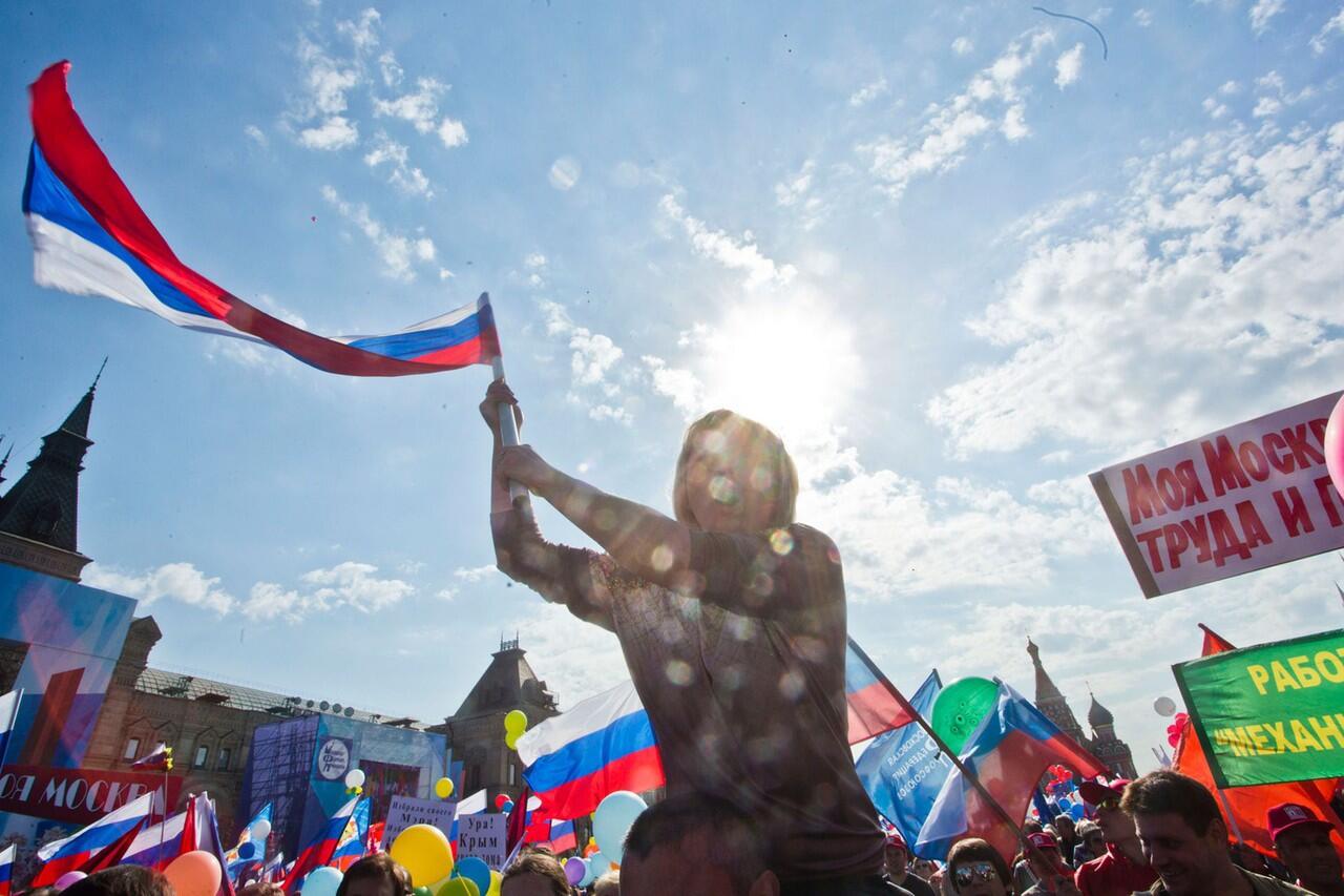 Parade May Day pertama di Russia sejak era Soviet