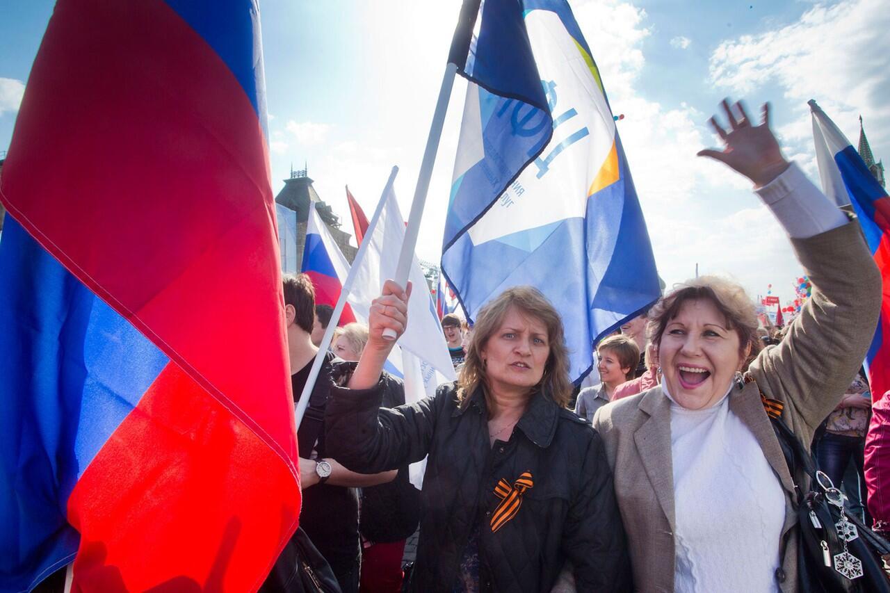 Parade May Day pertama di Russia sejak era Soviet