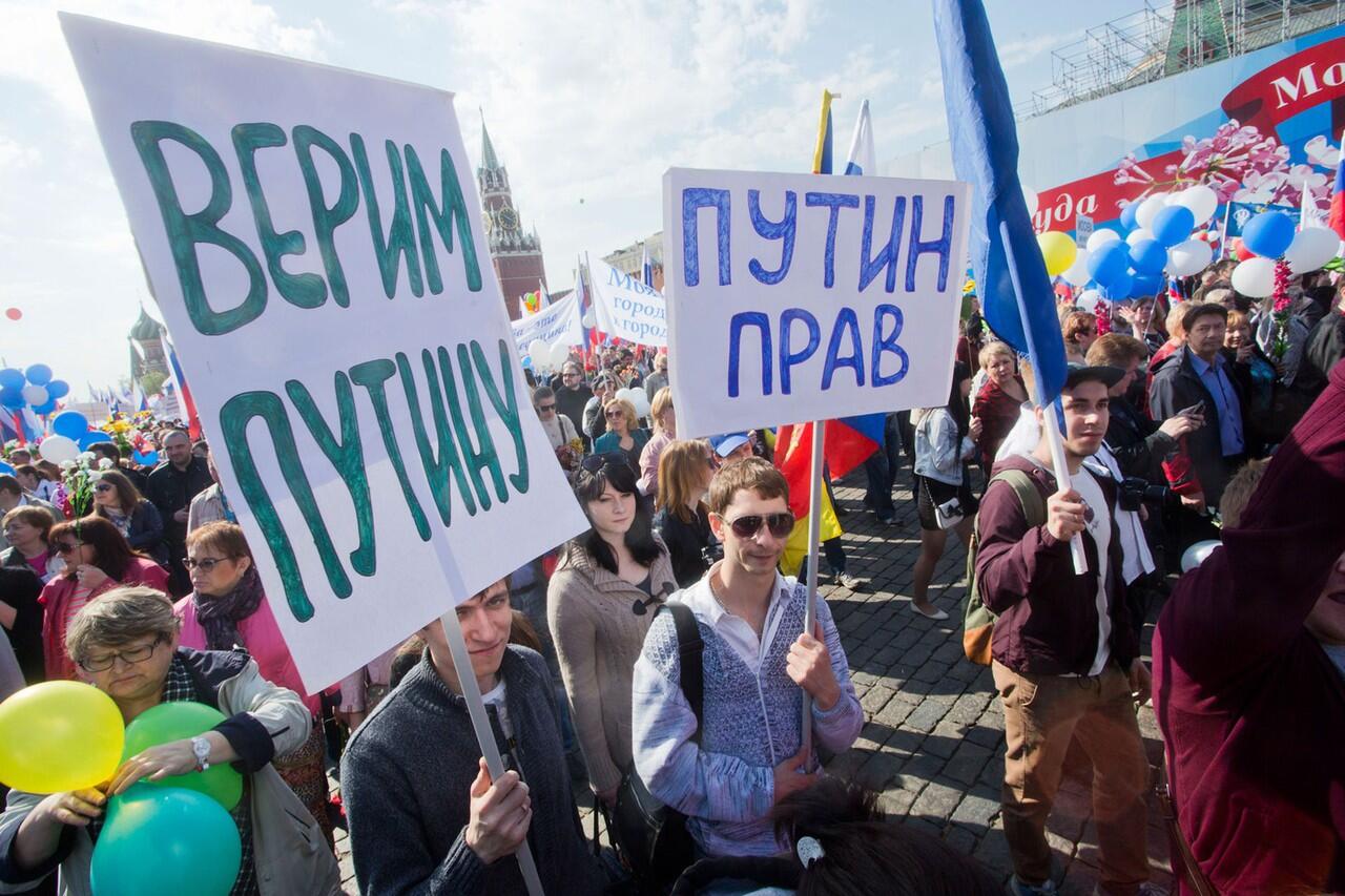 Parade May Day pertama di Russia sejak era Soviet