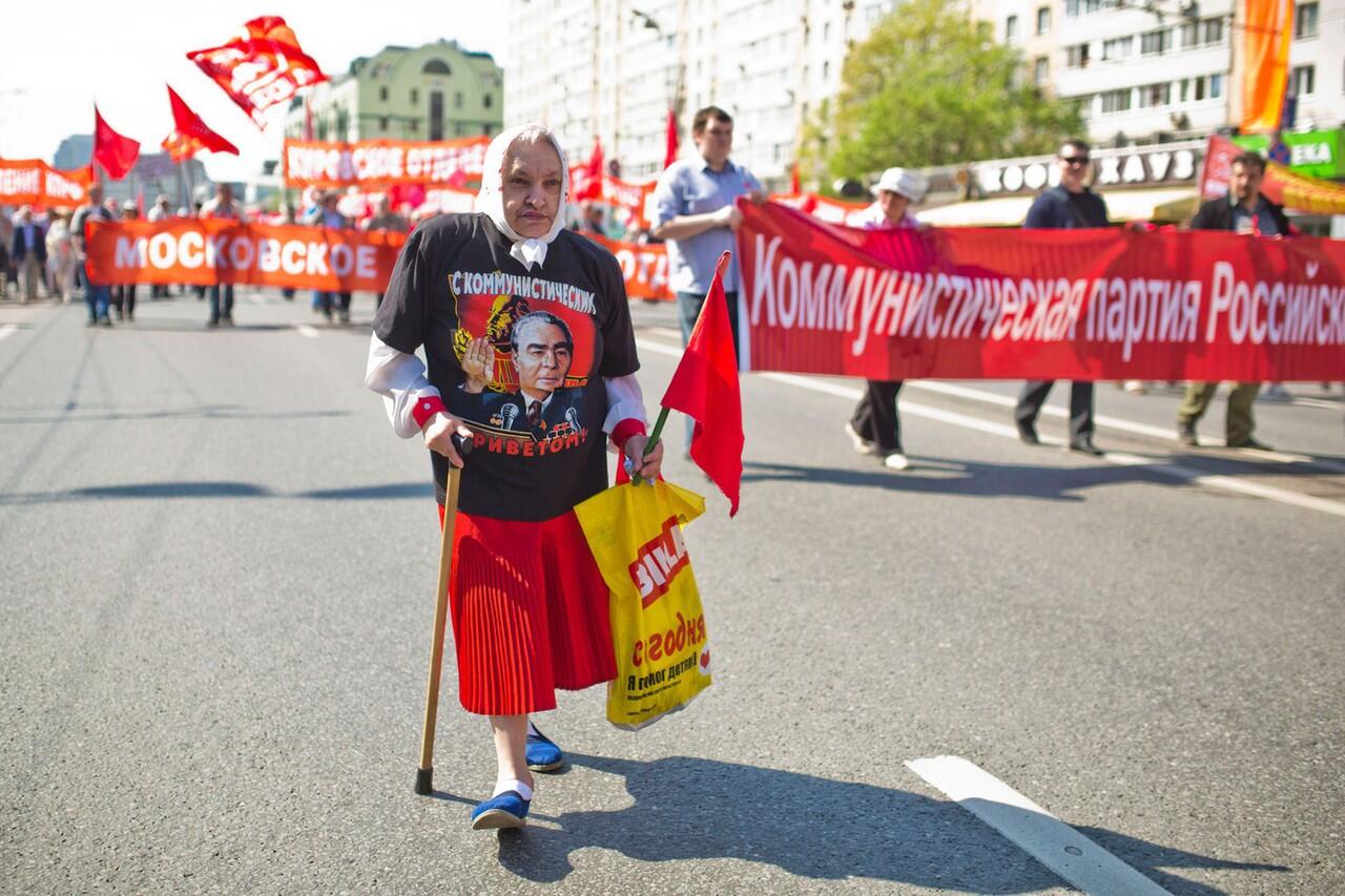 Parade May Day pertama di Russia sejak era Soviet