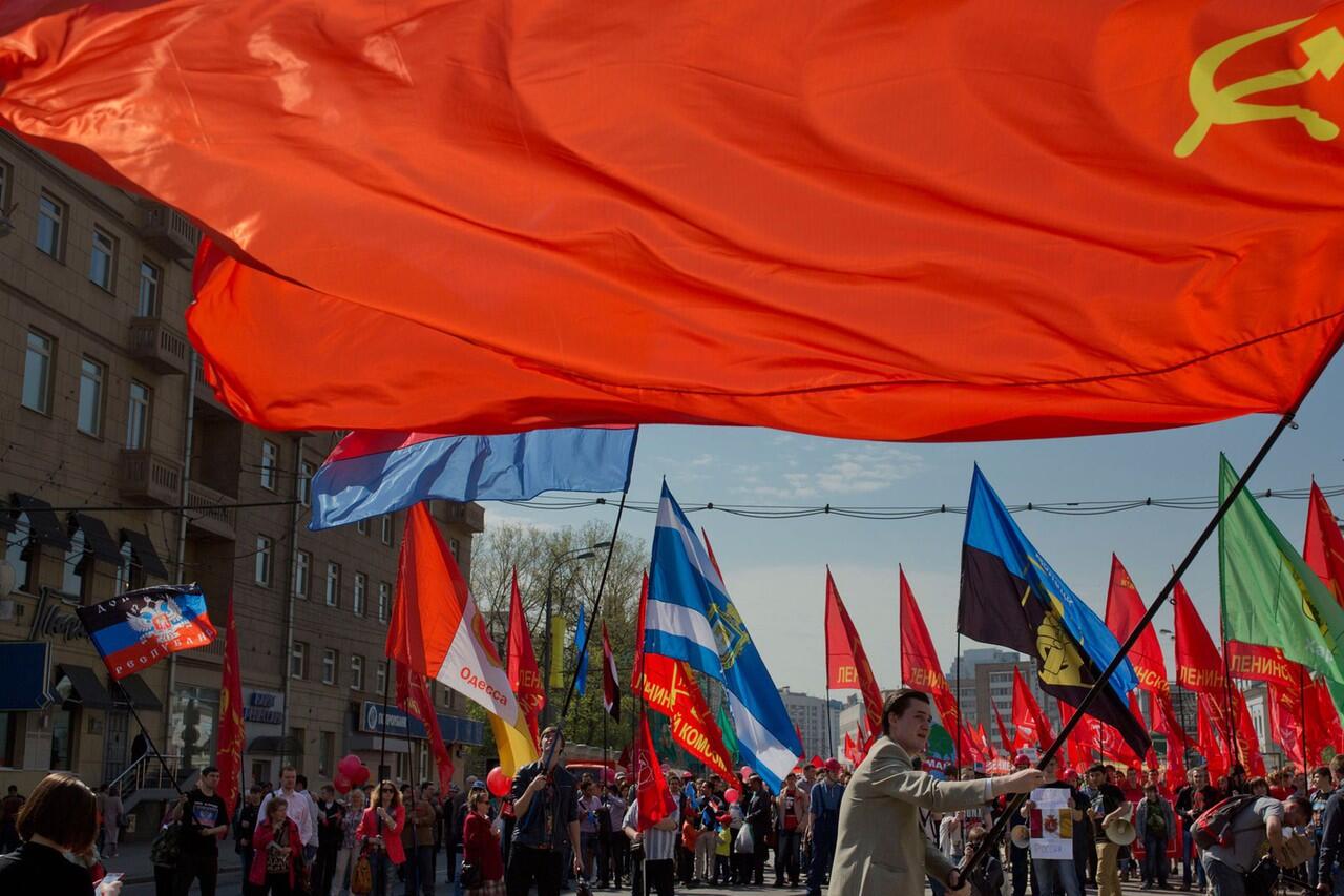 Parade May Day pertama di Russia sejak era Soviet