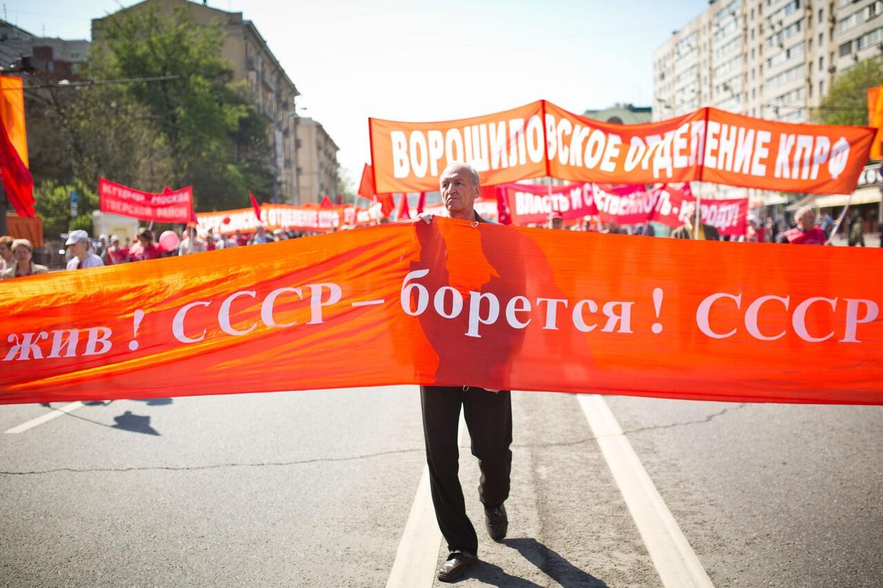 Parade May Day pertama di Russia sejak era Soviet