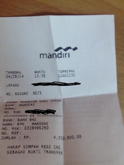 Surat Terbuka untuk ID kerenbangetdeh &#91;$&#93;, Rek. BNI : 0328496290 an. Mardeni Susilo