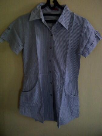 garage sale dress longdress, blouse, sepatu