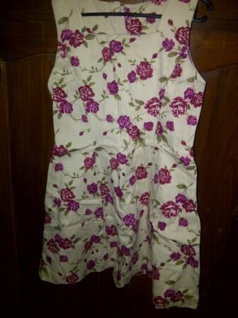 garage sale dress longdress, blouse, sepatu