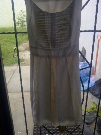 garage sale dress longdress, blouse, sepatu