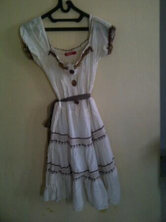 garage sale dress longdress, blouse, sepatu