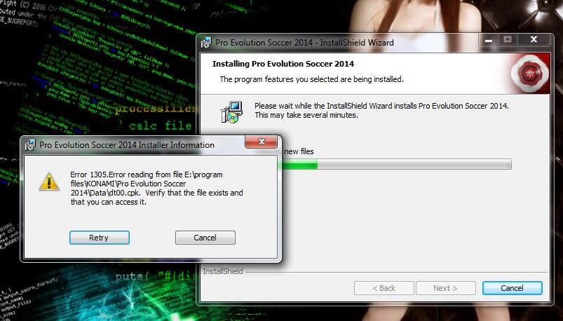 HELP EROR INSTAL PES 2014 